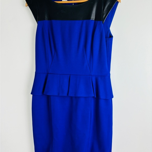 Cynthia Steffe Jersey Knit Blue Dress with Peplum - 8 - Picture 5 of 10